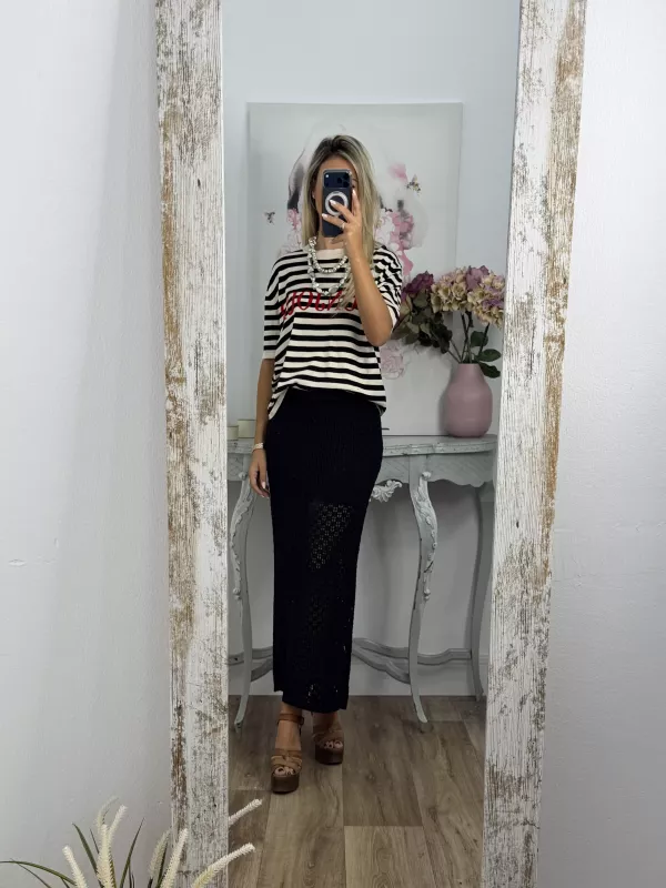 Falda Menorca de punto negra