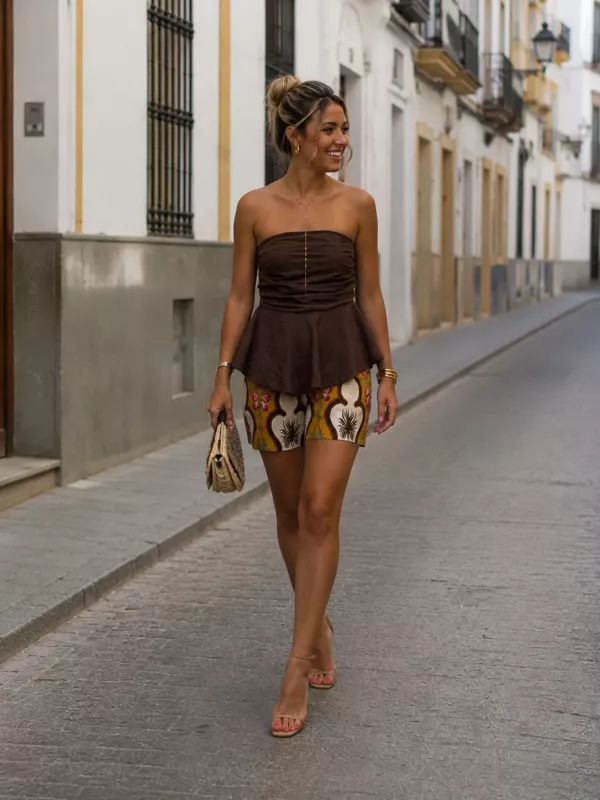 Short tropical mostaza y choco