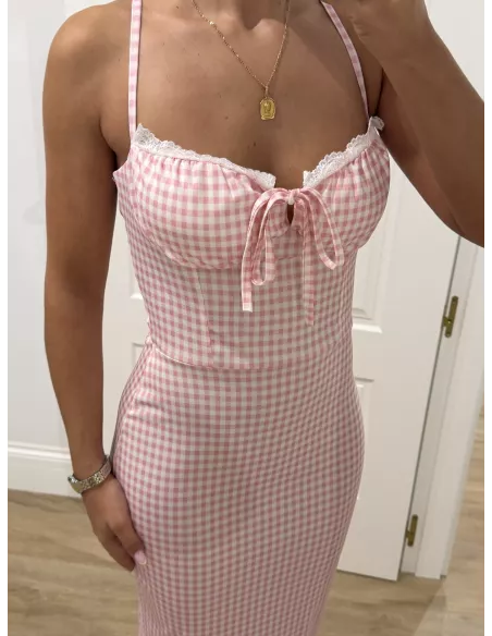 Vestido Filippa Vichy rosa