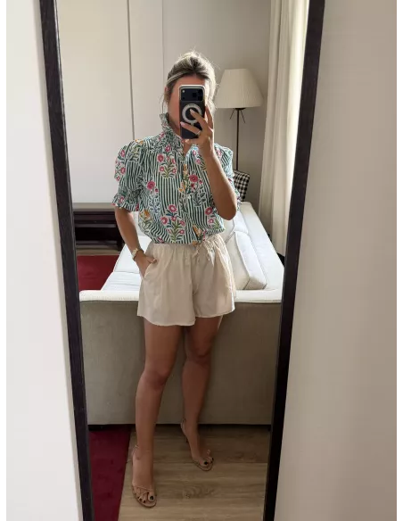 Short fluido beige