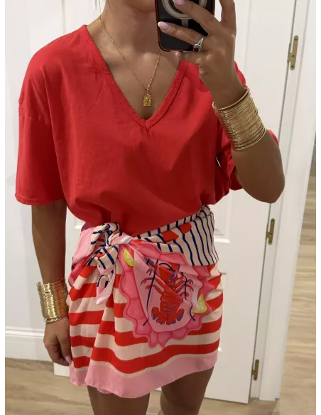 Camiseta Oslo coral