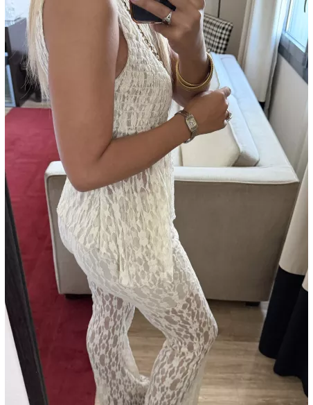 Conjunto Mallorca encaje beige