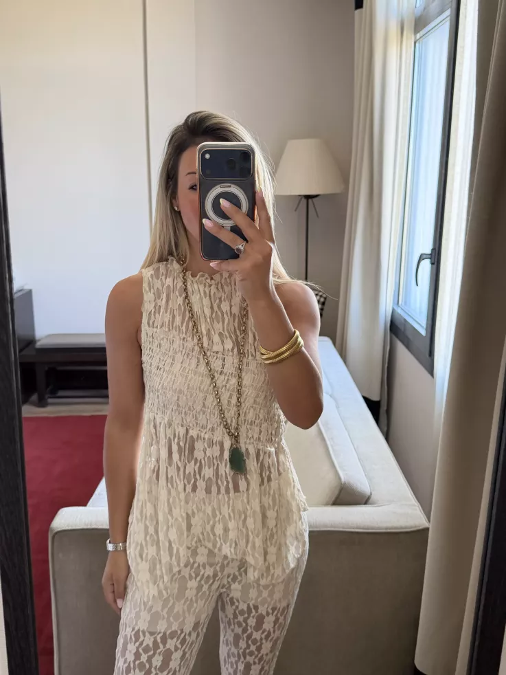 Conjunto Mallorca encaje beige