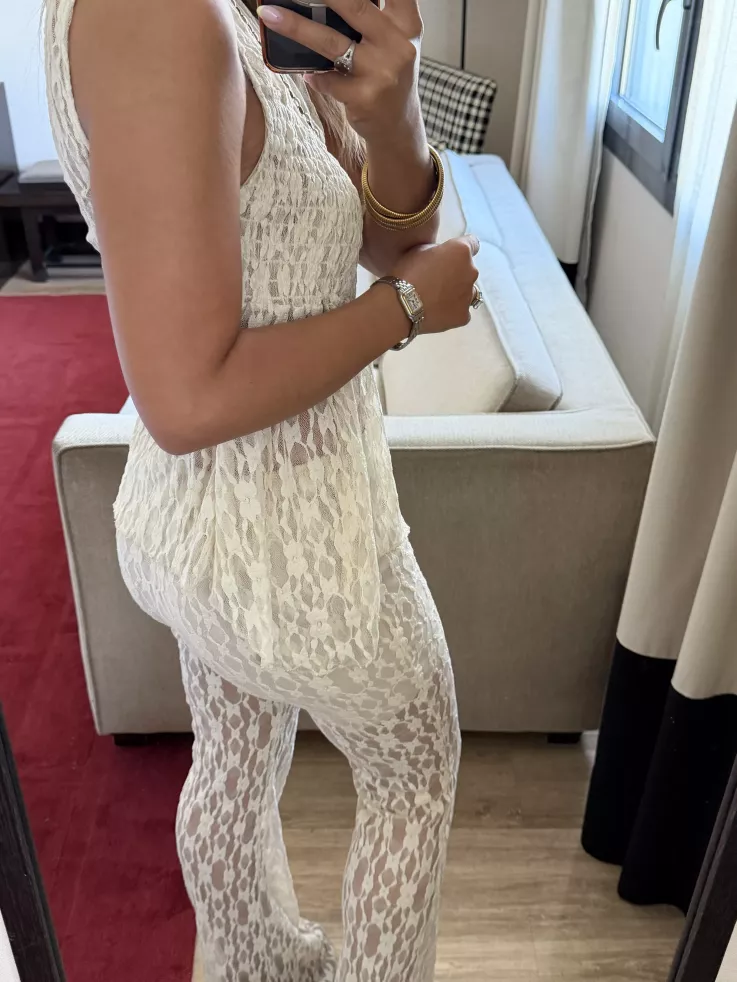 Conjunto Mallorca encaje beige