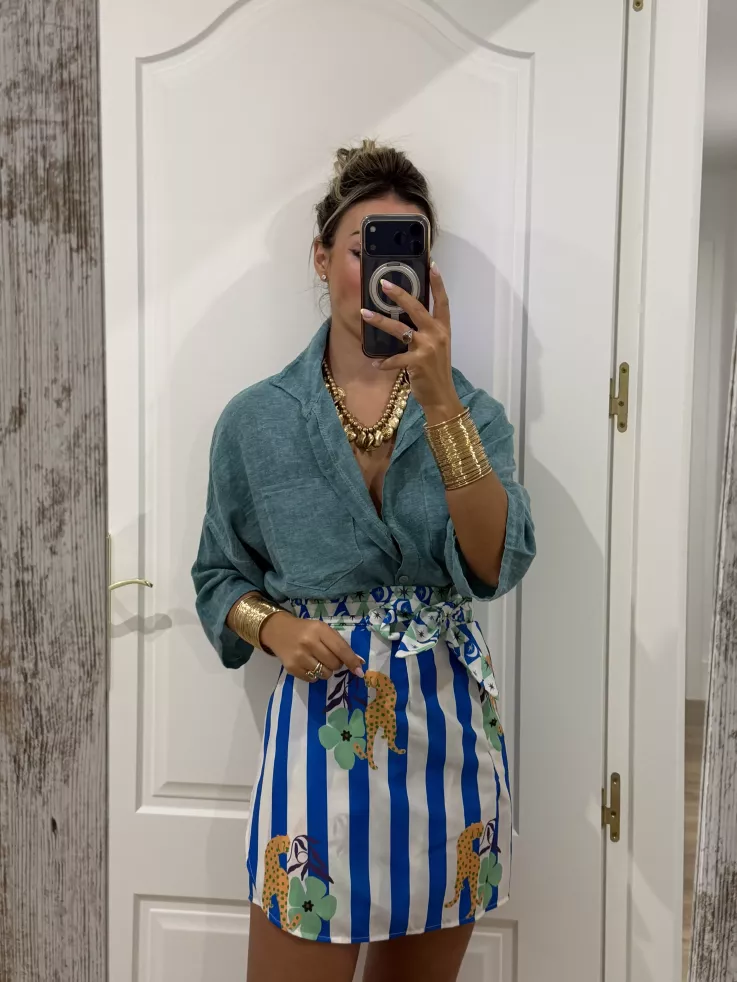 Falda pareo Santorini rayas azul