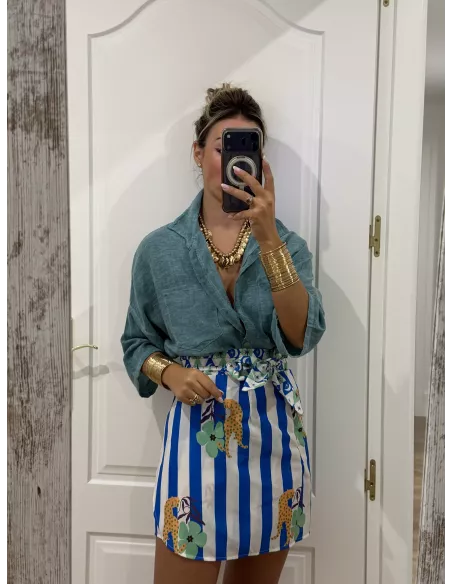 Falda pareo Santorini rayas azul