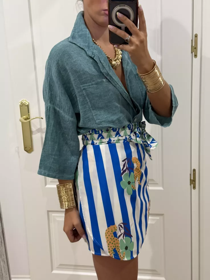 Falda pareo Santorini rayas azul
