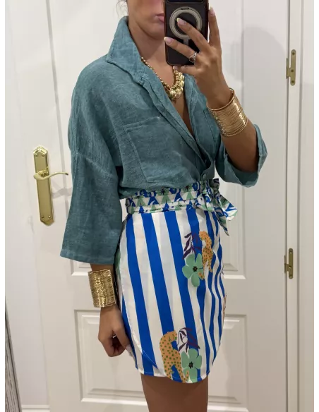 Falda pareo Santorini rayas azul