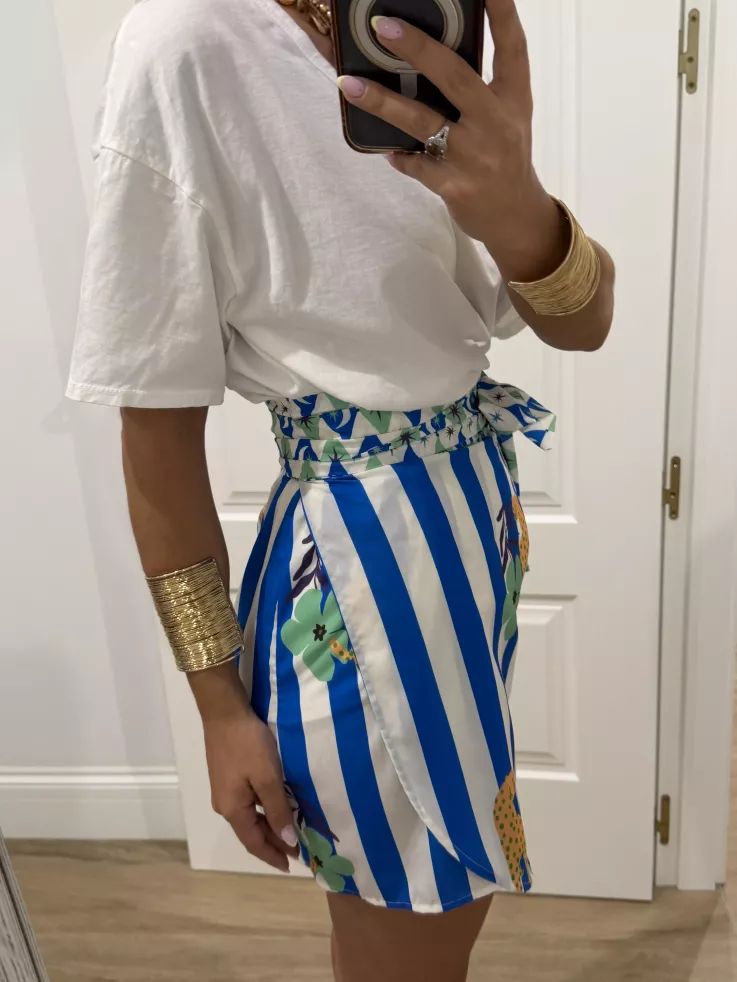 Falda pareo Santorini rayas azul