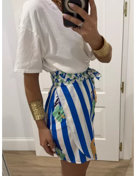 Falda pareo Santorini rayas azul