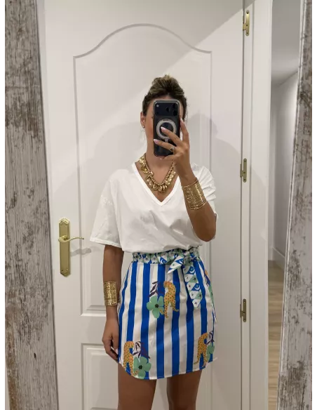 Falda pareo Santorini rayas azul