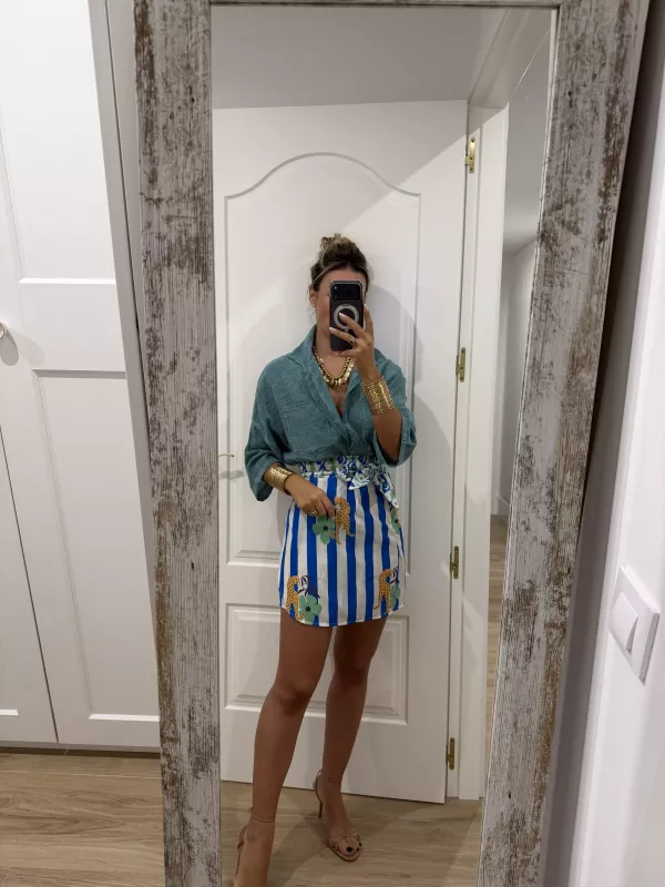 Falda pareo Santorini rayas azul