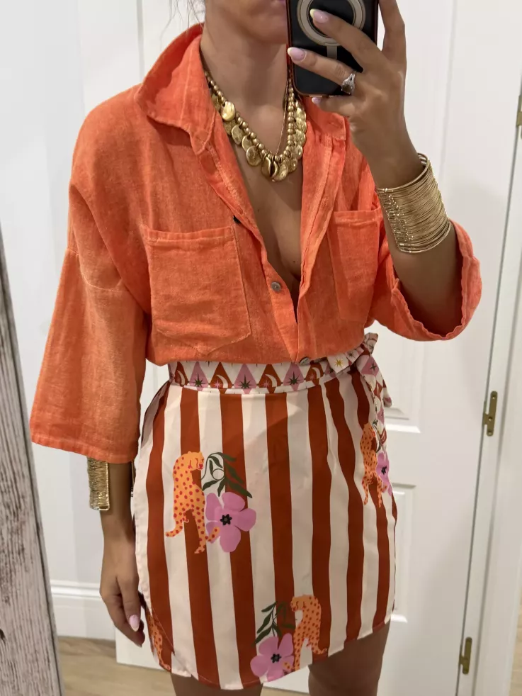 Falda pareo Santorini rayas teja