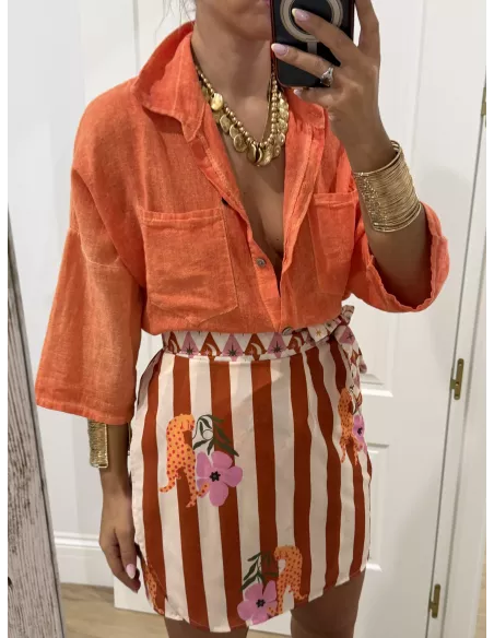 Falda pareo Santorini rayas teja
