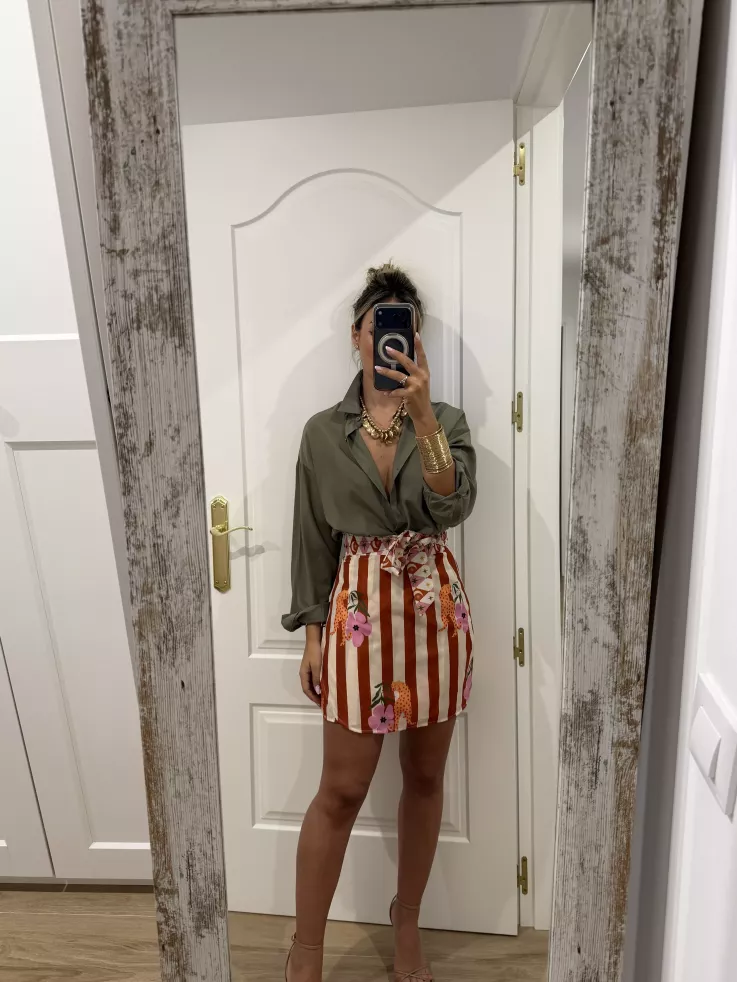 Falda pareo Santorini rayas teja