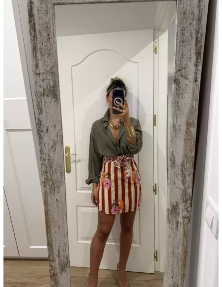 Falda pareo Santorini rayas teja