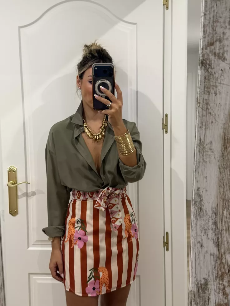 Falda pareo Santorini rayas teja