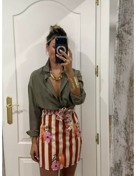 Falda pareo Santorini rayas teja