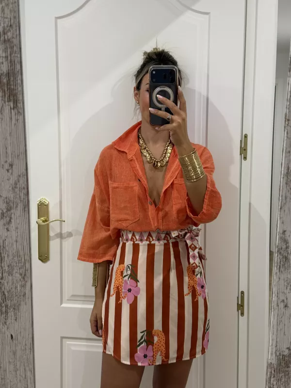 Falda pareo Santorini rayas teja