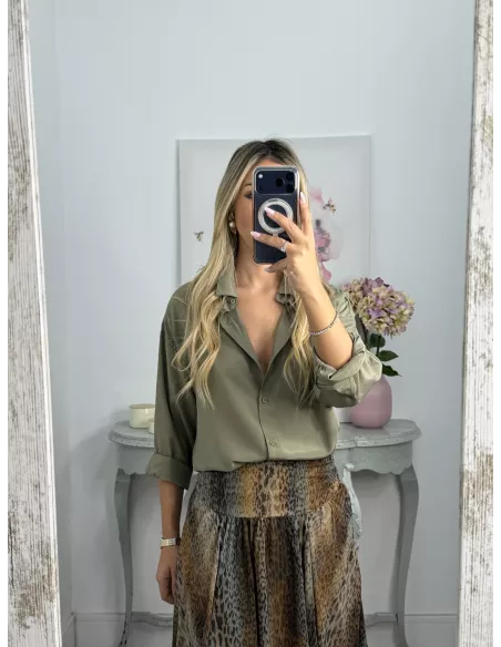 Camisa oversize fluida verde