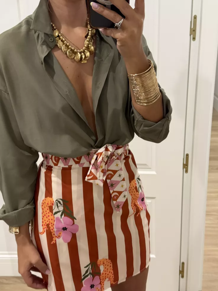 Camisa oversize fluida verde