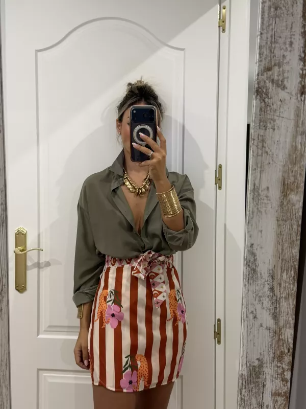 Camisa oversize fluida verde