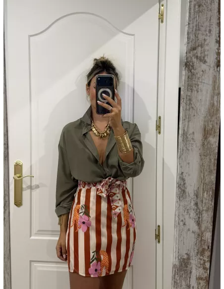 Camisa oversize fluida verde