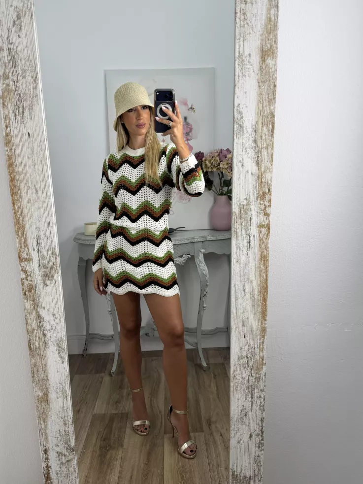 Vestido Sicilia de hilo tono verde