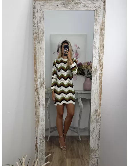 Vestido Sicilia de hilo tono verde