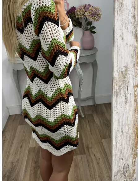 Vestido Sicilia de hilo tono verde