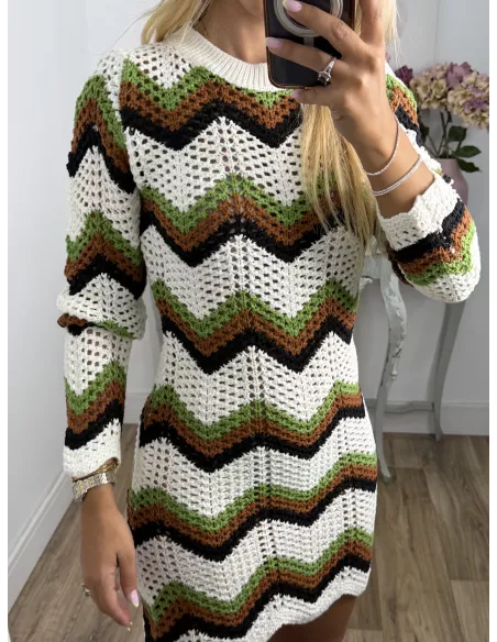Vestido Sicilia de hilo tono verde