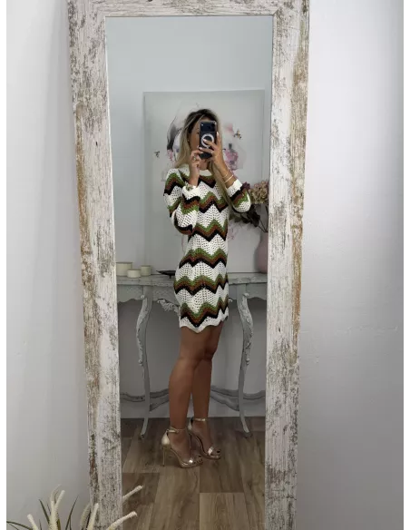 Vestido Sicilia de hilo tono verde