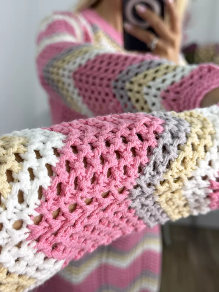 Vestido Sicilia de hilo tono rosa