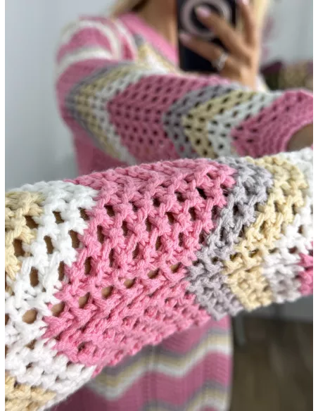 Vestido Sicilia de hilo tono rosa