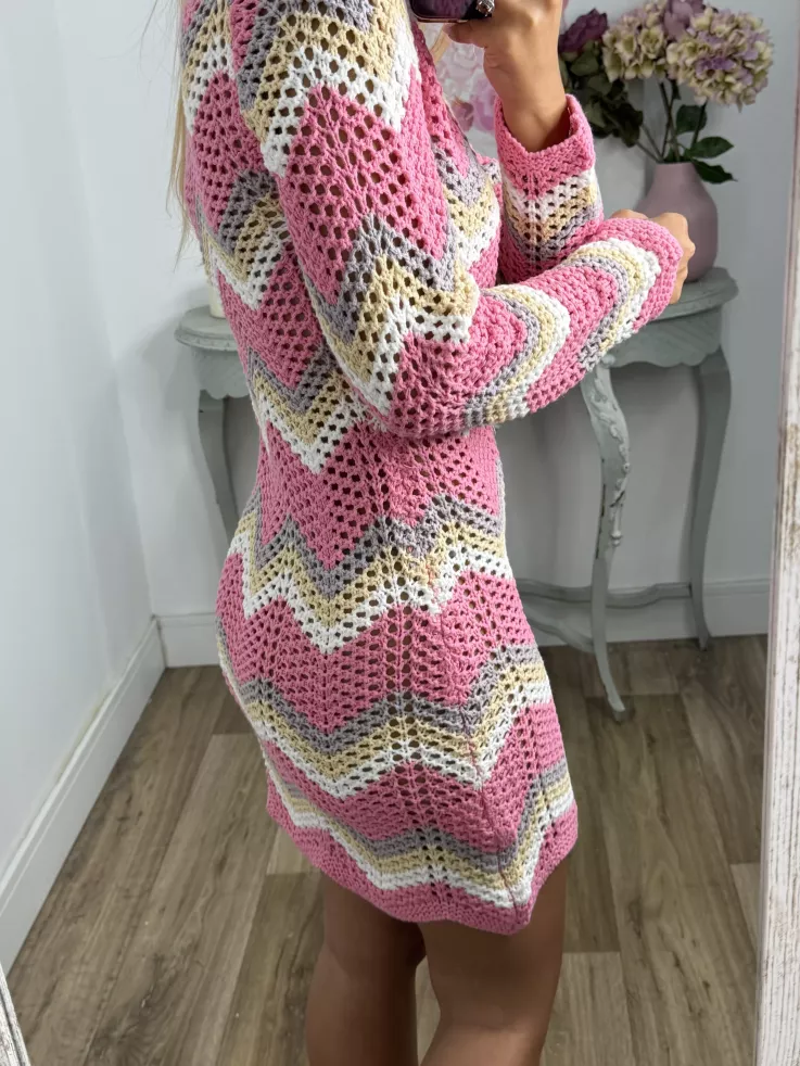 Vestido Sicilia de hilo tono rosa