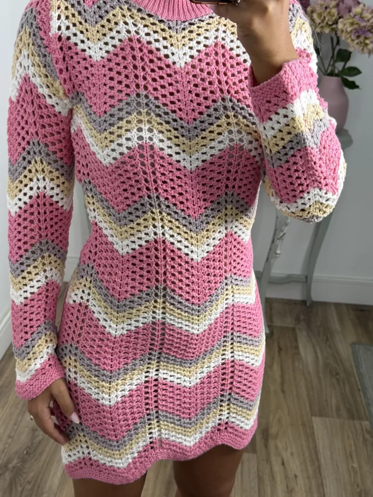 Vestido Sicilia de hilo tono rosa