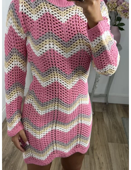 Vestido Sicilia de hilo tono rosa