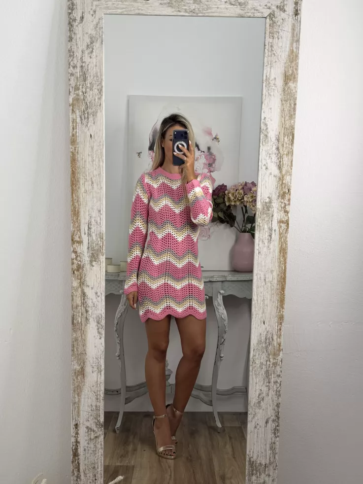 Vestido Sicilia de hilo tono rosa