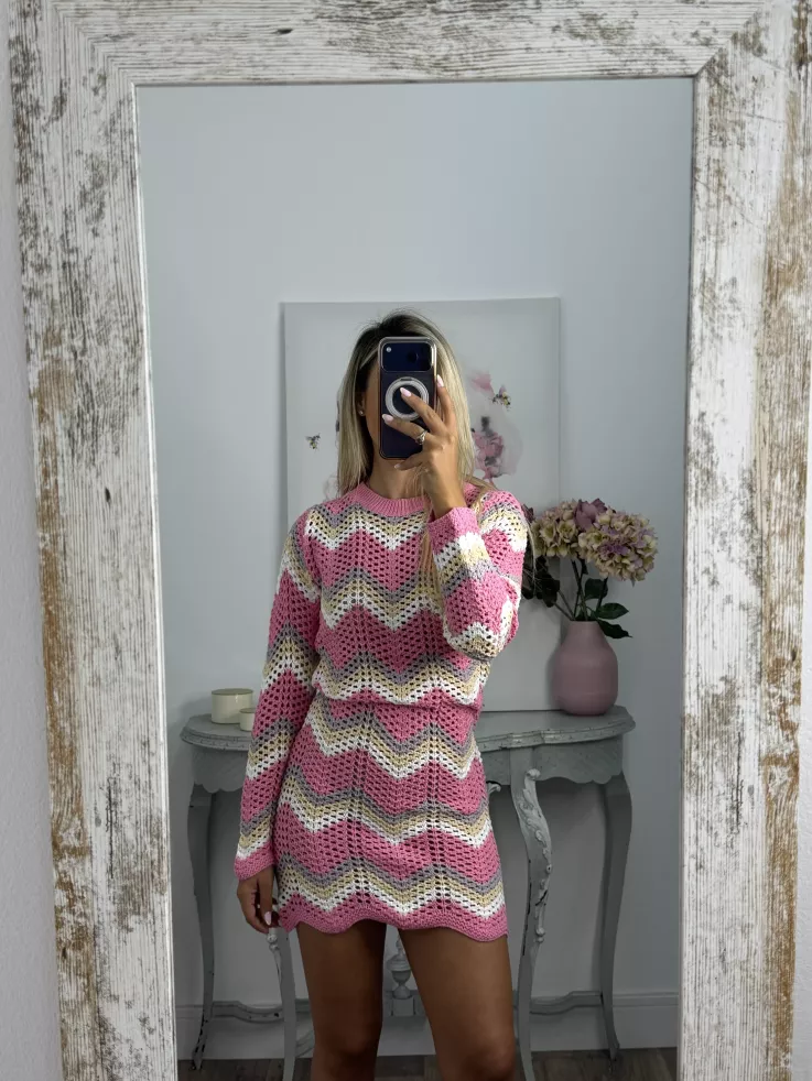 Vestido Sicilia de hilo tono rosa