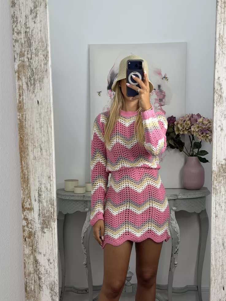 Vestido Sicilia de hilo tono rosa