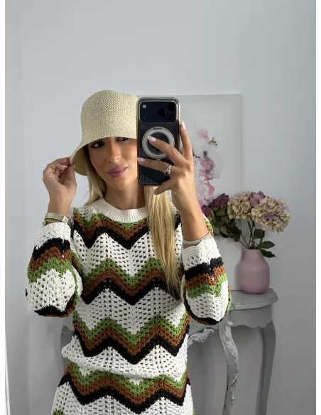 Gorro playero beige
