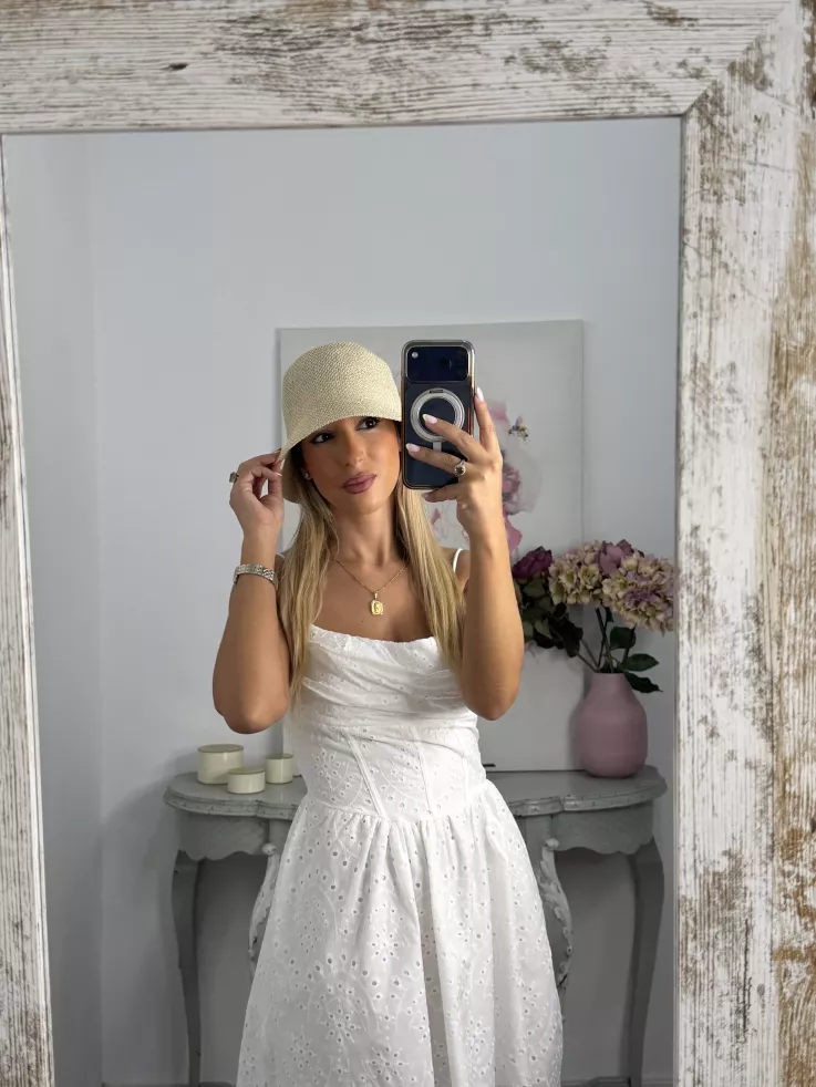 Gorro playero beige