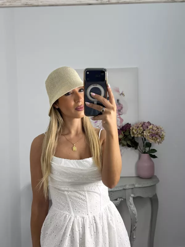 Gorro playero beige