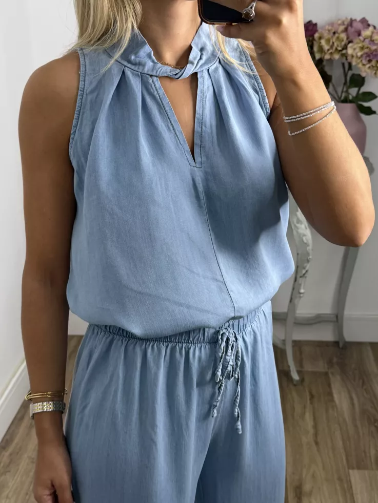 Top perkins denim claro