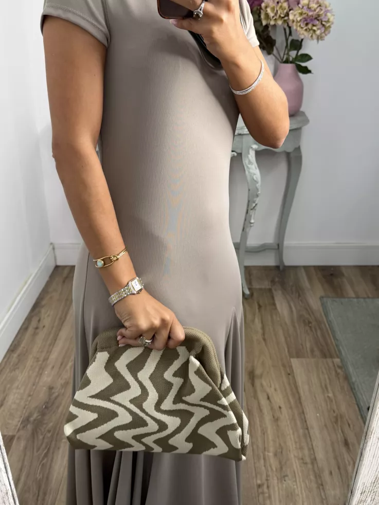 Bolso taupe y beige