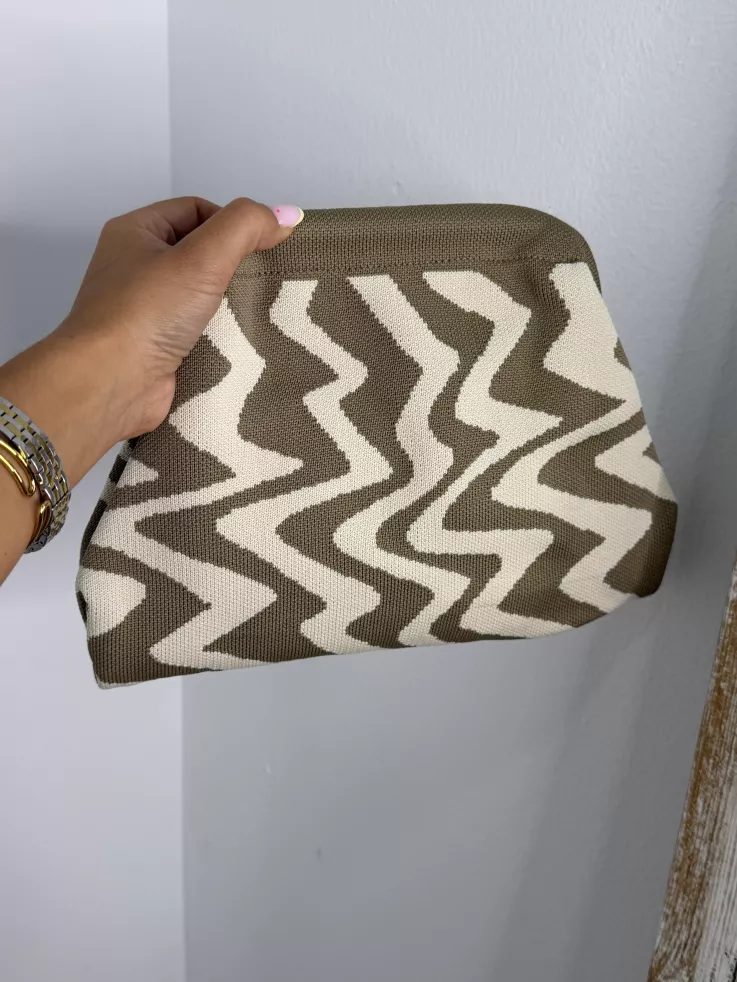 Bolso taupe y beige