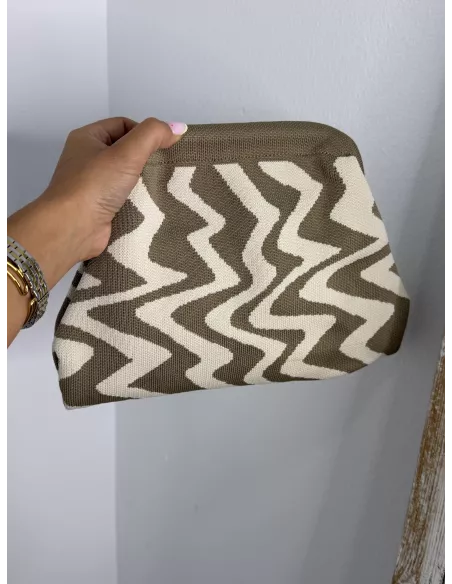 Bolso taupe y beige