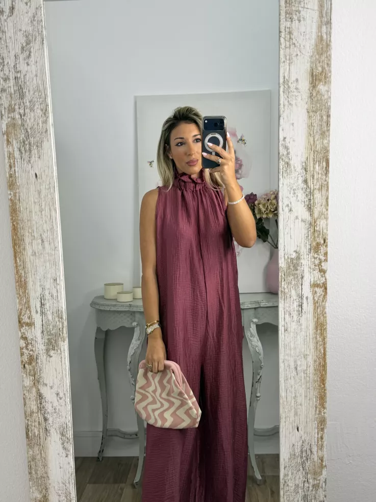 Bolso rosa y beige