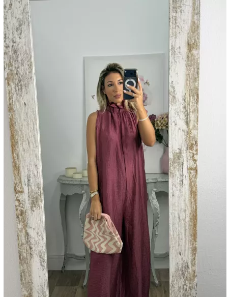 Bolso rosa y beige