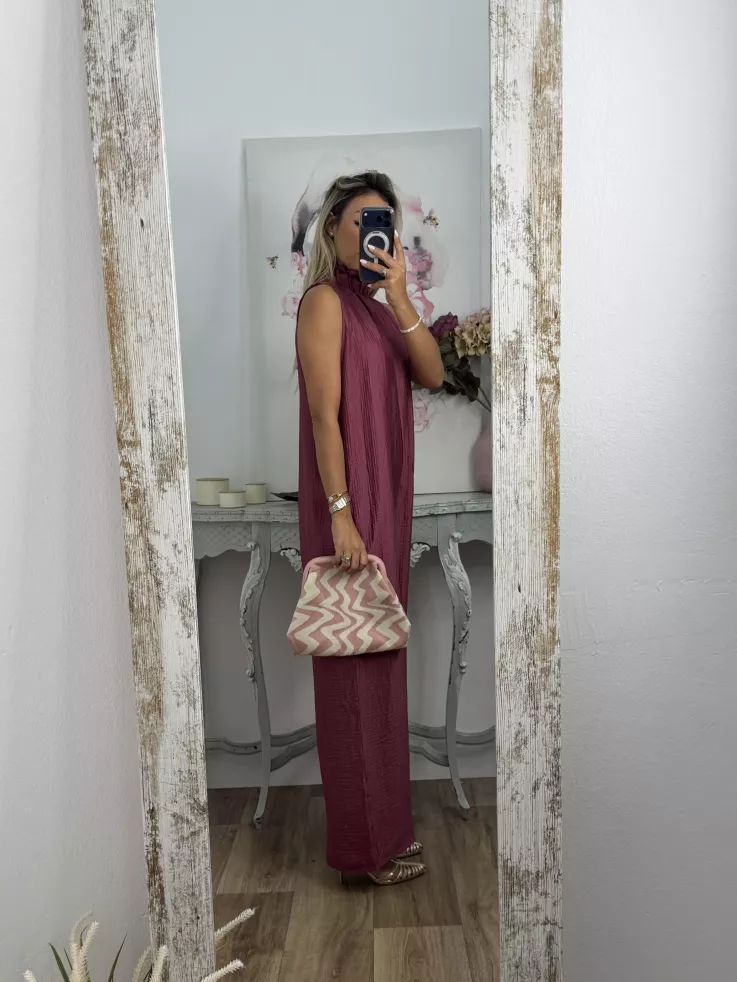 Bolso rosa y beige